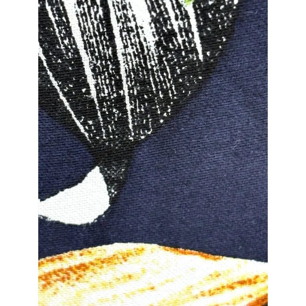 Christian Lacroix King Duvet Cover Set Cotton Tropical Floral Navy Blue NWT